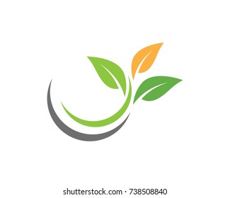 Logos of green leaf ecology nature element vector icon