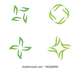 Logos of green leaf ecology nature element vector icon