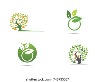 Logos of green leaf ecology nature element vector icon