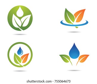 Logos of green leaf ecology nature element vector icon