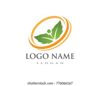 Logos of green leaf ecology nature element vector icon