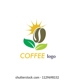 logos of green tree coffee element vector