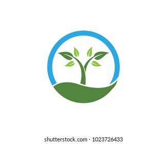 Logos of green Tree leaf ecology nature element vector