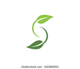 Logos of green Tree leaf ecology nature element vector