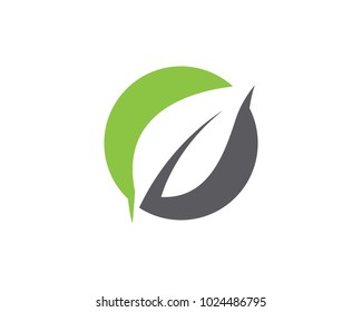 Logos of green Tree leaf ecology nature element vector