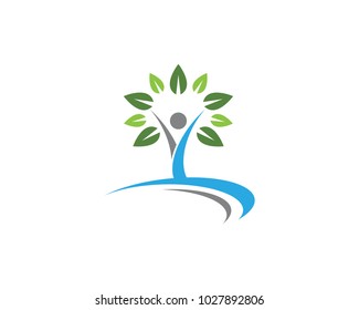Logos of green Tree leaf ecology nature element vector