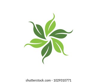 Logos of green Tree leaf ecology nature element vector