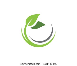 Logos of green Tree leaf ecology nature element vector