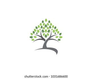 Logos of green Tree leaf ecology nature element vector