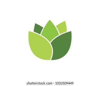 Logos of green Tree leaf ecology nature element vector