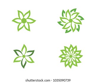Logos of green Tree leaf ecology nature element vector