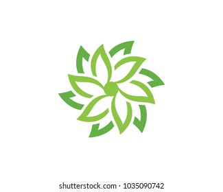 Logos of green Tree leaf ecology nature element vector