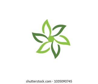 Logos of green Tree leaf ecology nature element vector