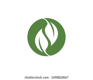 Logos of green Tree leaf ecology nature element vector