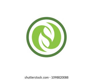 Logos of green Tree leaf ecology nature element vector