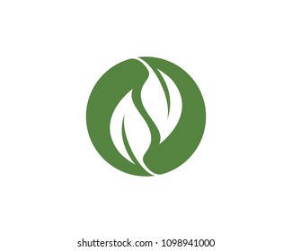 Logos of green Tree leaf ecology nature element vector