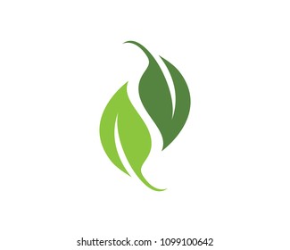 Logos of green Tree leaf ecology nature element vector