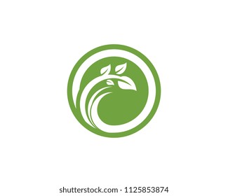 Logos of green Tree leaf ecology nature element vector