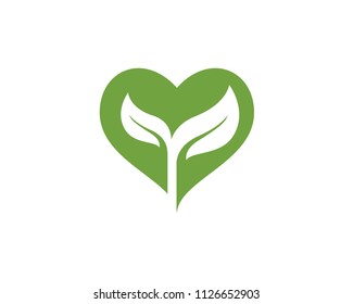Logos of green Tree leaf ecology nature element vector