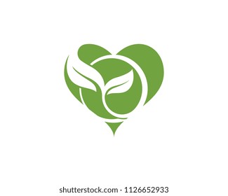 Logos of green Tree leaf ecology nature element vector