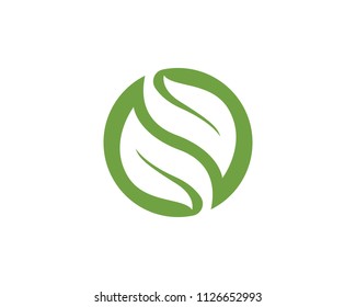 Logos of green Tree leaf ecology nature element vector