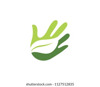 Logos of green Tree leaf ecology nature element vector