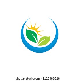 logos of green tree leaf ecology nature element vector