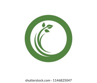 Logos of green Tree leaf ecology nature element vector
