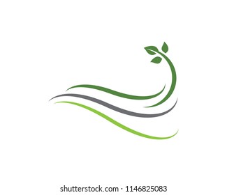 Logos of green Tree leaf ecology nature element vector