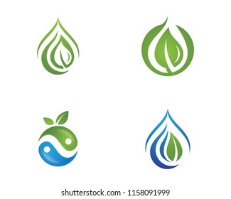 Logos of green Tree leaf ecology nature element vector