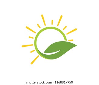 Logos of green Tree leaf ecology nature element vector