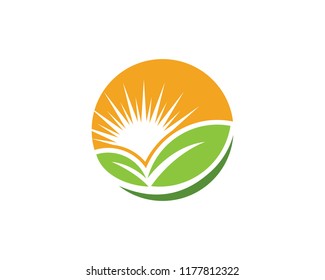 Logos of green Tree leaf ecology nature element vector