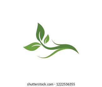 Logos of green Tree leaf ecology nature