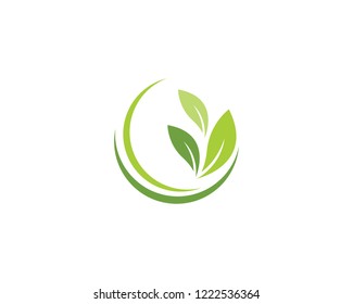 Logos of green Tree leaf ecology nature