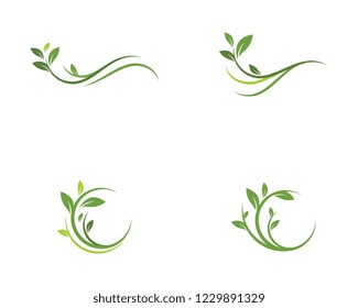 Logos of green Tree leaf ecology nature element vector