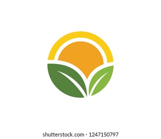 Logos of green Tree leaf ecology nature element vector