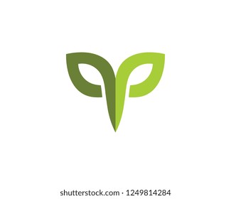 Logos of green Tree leaf ecology nature element vector