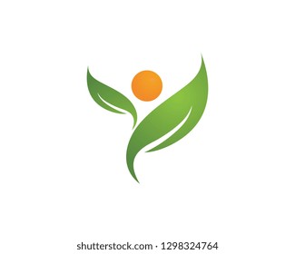Logos of green Tree leaf ecology nature element vector