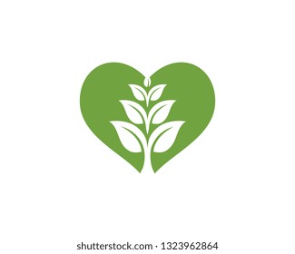 Logos of green Tree leaf ecology nature element vector