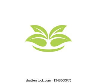 Logos of green Tree leaf ecology nature element vector