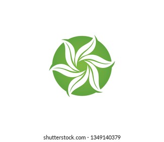 Logos of green Tree leaf ecology nature element vector