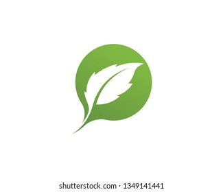 Logos of green Tree leaf ecology nature element vector