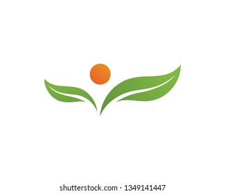 Logos of green Tree leaf ecology nature element vector