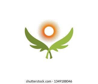 Logos of green Tree leaf ecology nature element vector