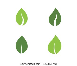 Logos of green Tree leaf ecology