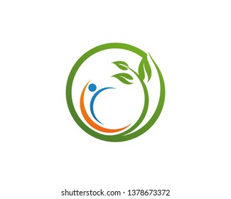 Logos of green Tree leaf ecology nature element vector