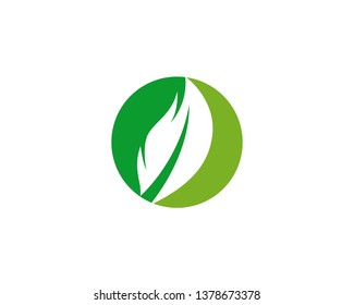 Logos of green Tree leaf ecology nature element vector