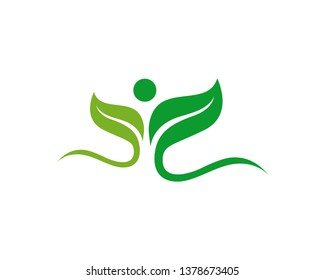 Logos of green Tree leaf ecology nature element vector
