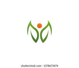 Logos of green Tree leaf ecology nature element vector