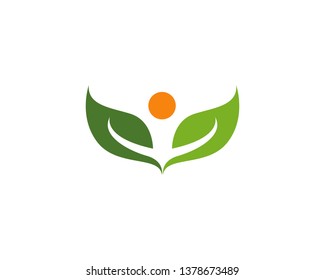 Logos of green Tree leaf ecology nature element vector